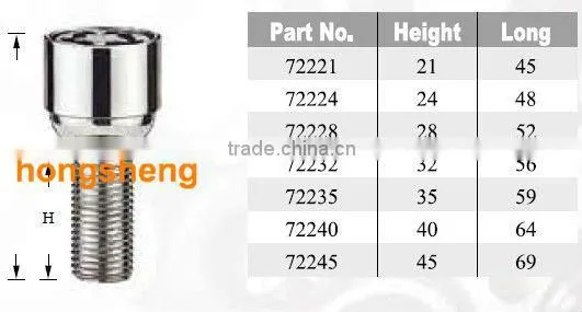 ball seat car socket wheel lock bolt