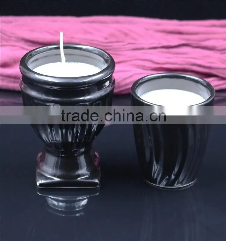 christmas home decortaion black ceramic soy wax scented candle