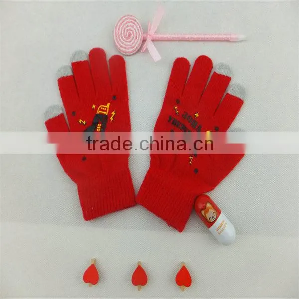 Jaquard acrylic winter touchscreen gloves for phone/ipad