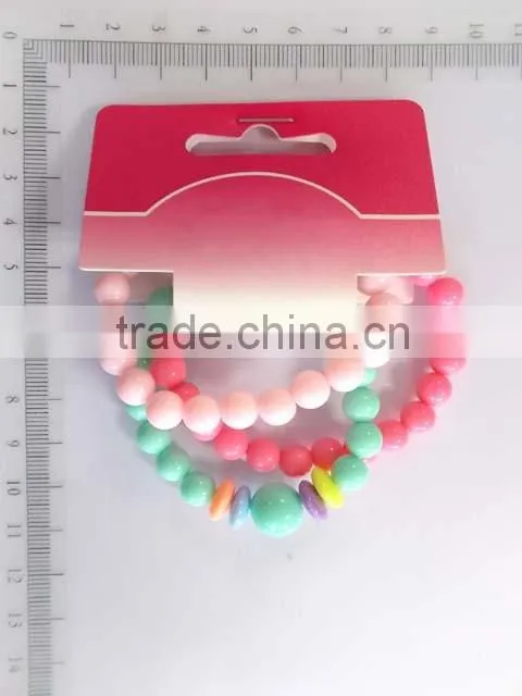 Lovely three colors beaded bracelet set for children