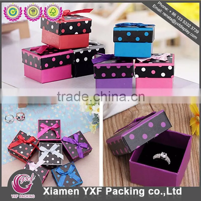 Jewerly paper board paper packaging box with ribbon
