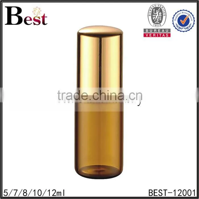 8ml amber essential oil glass bottles, 304 metel rolloer