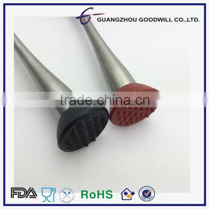 Stainless Steel Muddler + Rubber Base