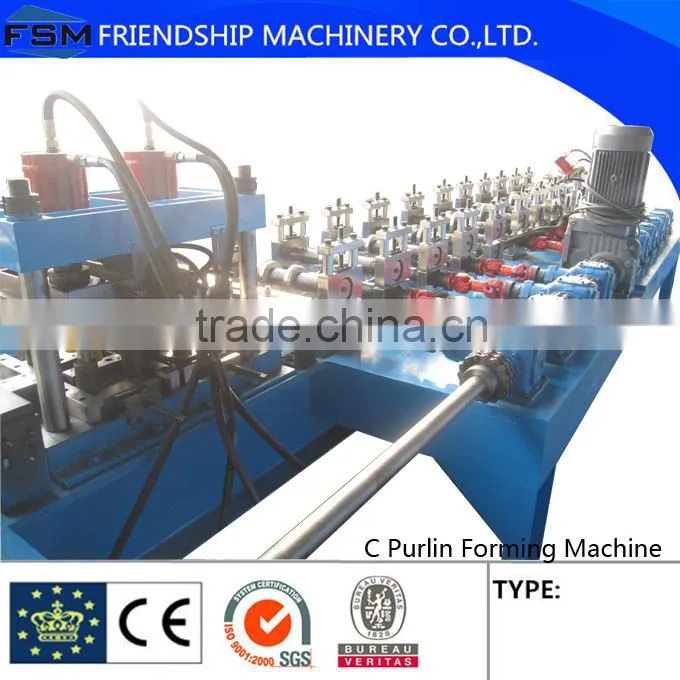 Metal C Purlin Roll Forming Machine Gearbox Drive