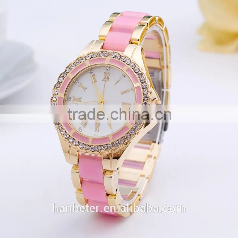 Golded man watches geneva limited edition quartz watch with water resistant