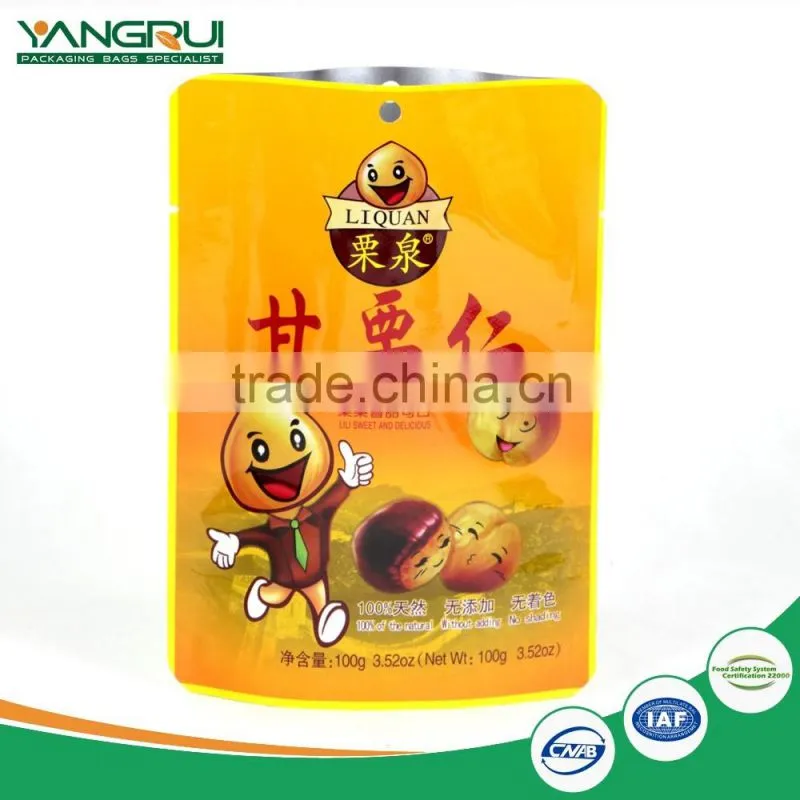 High quality standing up zipper pouch for food