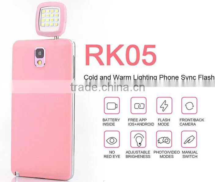 External 16 LED Fill In Light Portable Mobile Selfie Flashing Light For Smartphone Camera
