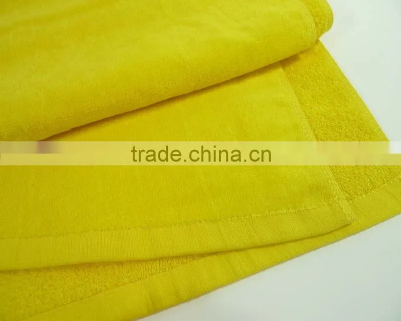 Yellow cotton velour towel