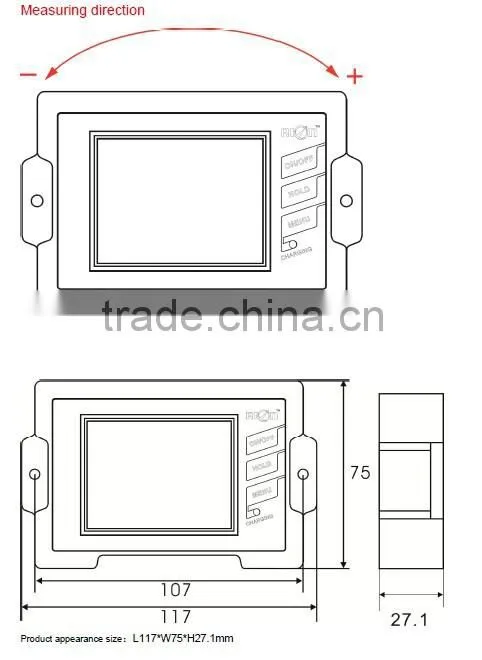 New Invention High Accuracy Digital Protractor Slope Sensor With Touch Screen Using External Power Supply DC9-36V