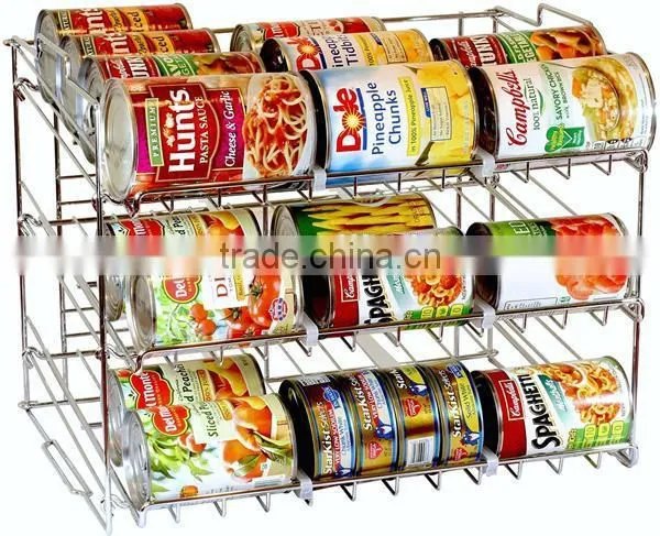 Chrome Wire Stackalbe Can Organizer Rack