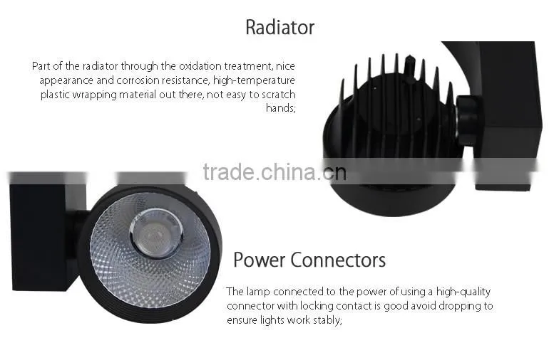 High CRI Heatsink Housing 30w dimmable led tracklight