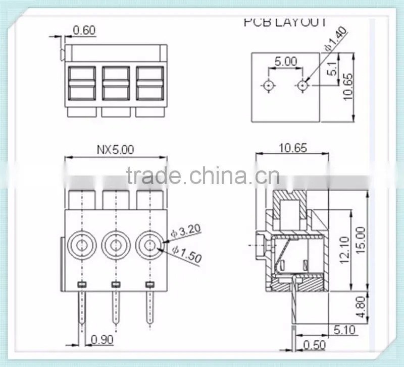 Factory Price screwless terminal block connector wago type terminal blocks