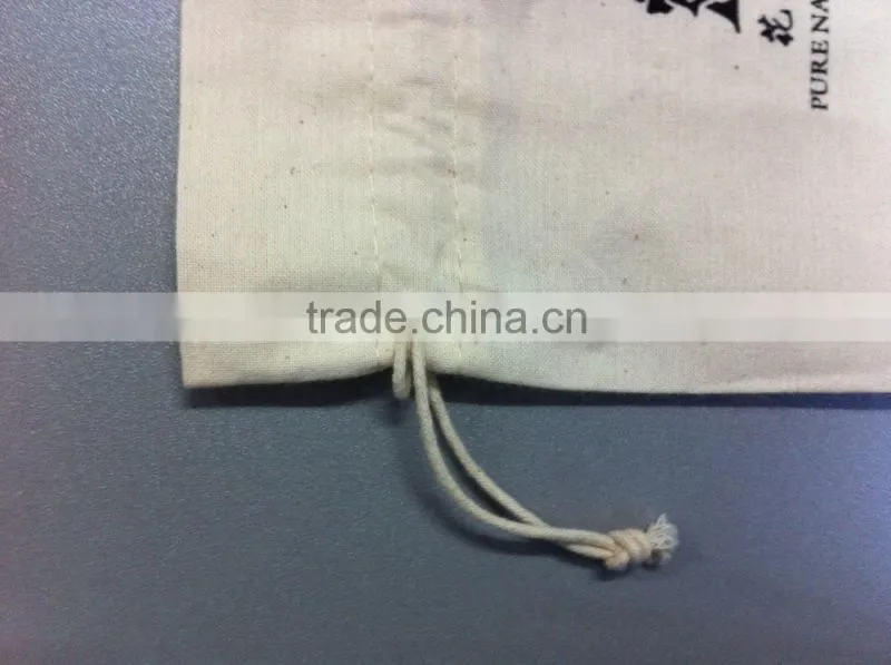 Wholesale Plain Standard Size Promotional Organic Muslin Cotton Drawstring Bag