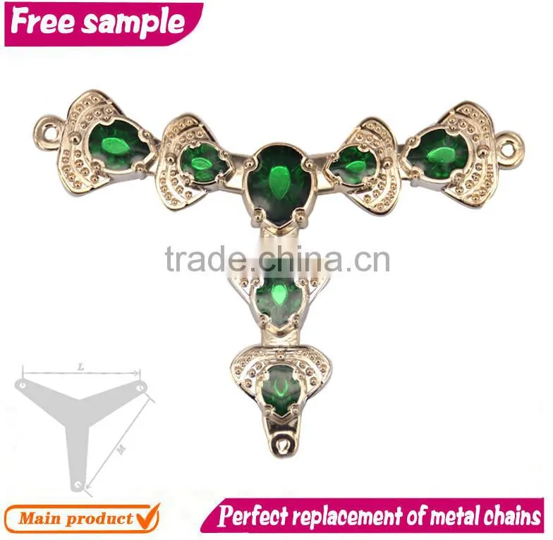Trendy popular green crystals women and girls shoe chains shoe flowers ornament