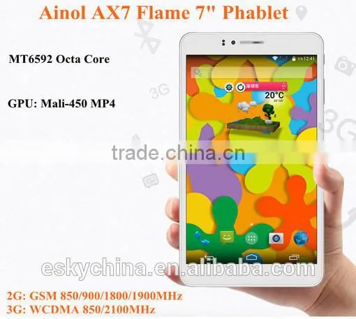 2015 new Ainol AX7 Note7 MTK6592 OctaCore with 1920*1200 Android 4.4 3G Tablet PC 1G+16G bluetooth and 7" IPS Capacitive Touch