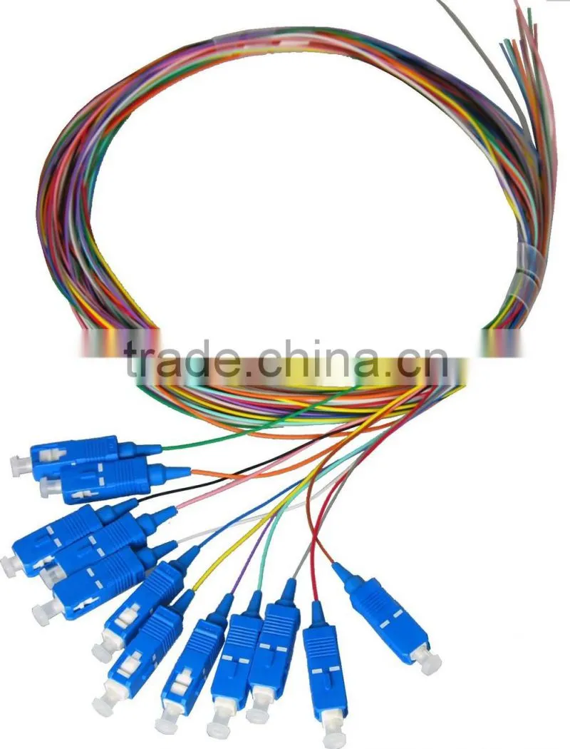 sc 12 core bundle fiber optic pigtail,funout optical fiber pigtails
