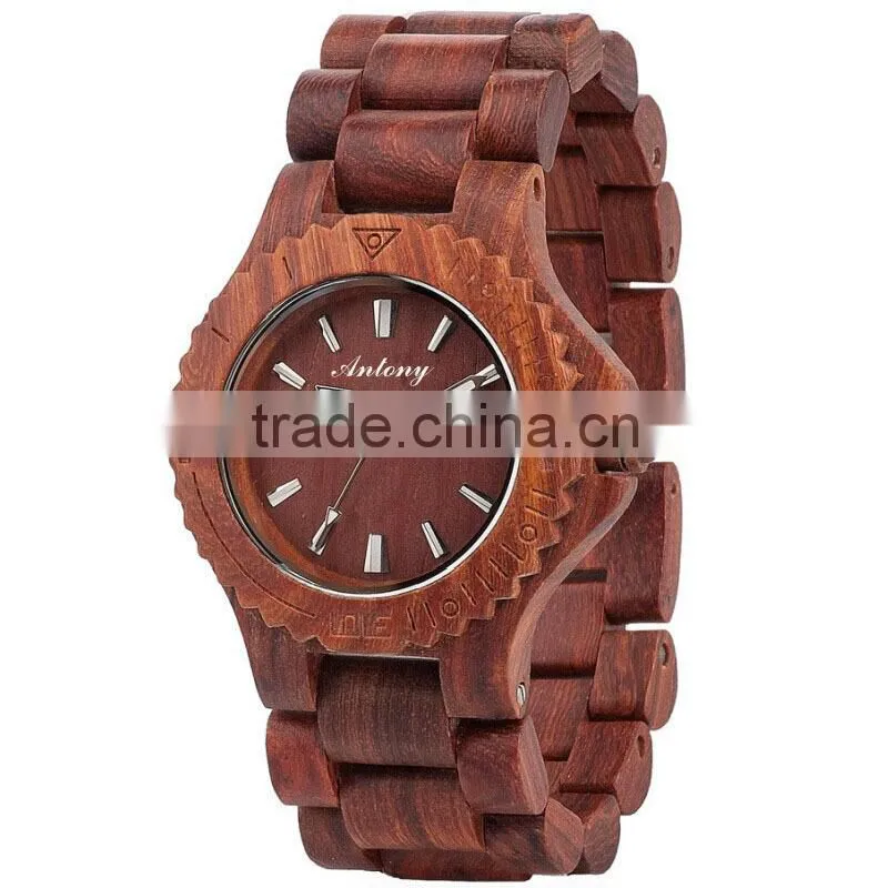 2015 Man Wood Watch With Red sandalwood Case And Japan movement