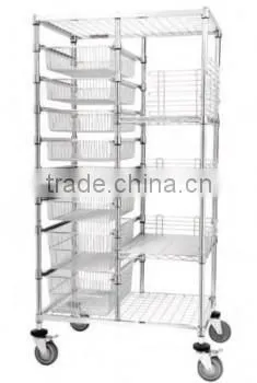 Hospital Sliding Basket Storage System Trolley