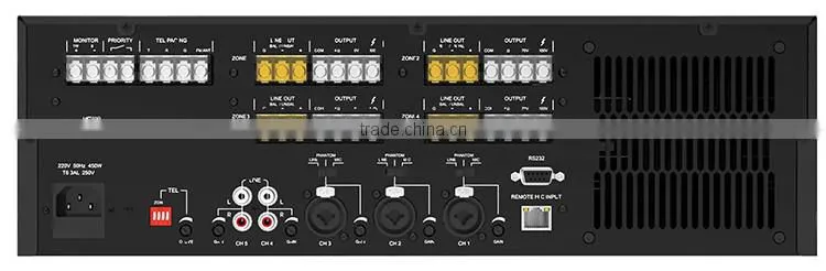 Professional Mp3 Tuner 4 Channel PA Audio Matrix Mixer Amplifier for Public Address