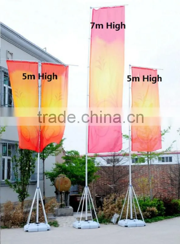 5m telescopic guide flagpole, Outdoor flagpole lighting, flagpole base