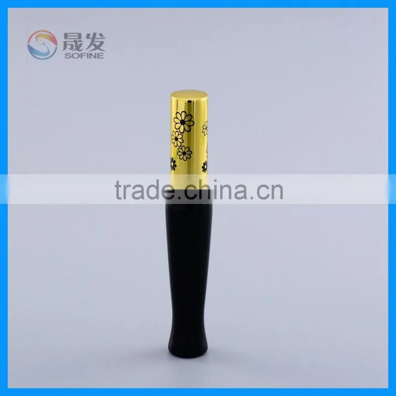 China manufacturer makeup Slim Black double end gold head side mascara tube