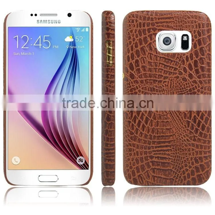 Leather Back Cover Case for Samsung Galaxy s7 s7edge Ultra Thin Crocodile Pattern PU Leather Hard Back Cover