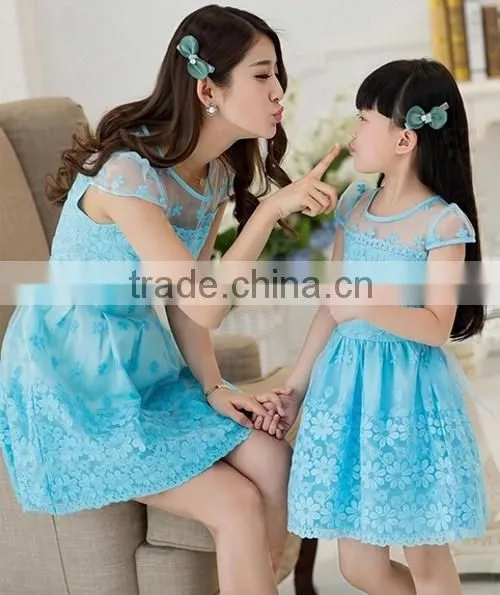2015 Wholesale Mother And Daughter Dress Profession Factory Selling Cheaper Hot China Family Dress