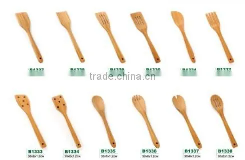 Cheap bamboo kitchen salad utensils set wholesale