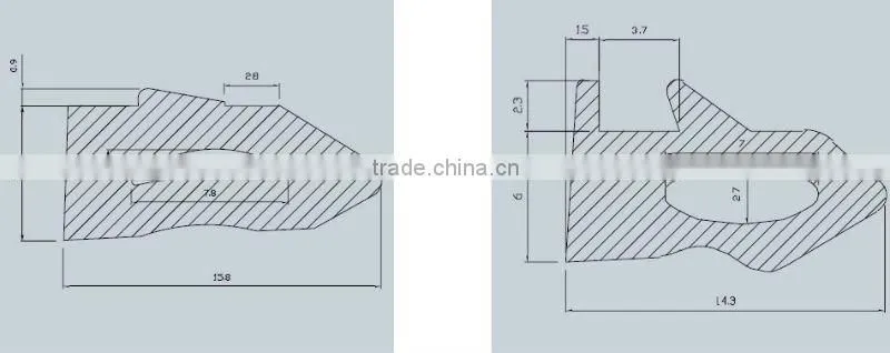 In-side glass rubber strip profile(EPDM, NBR, CR, SILICONE, PVC, composite)