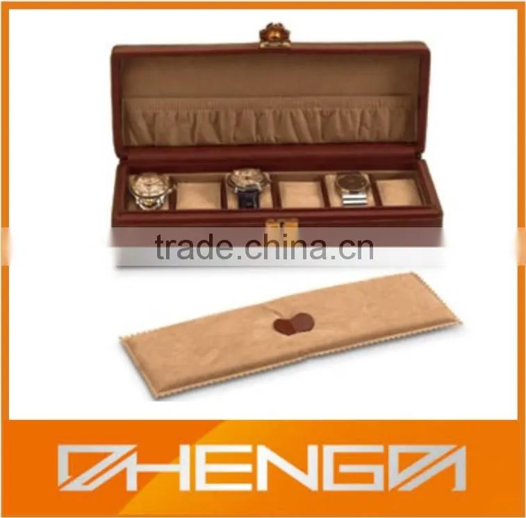 Best Sell factory custom made brown leather watch storage boxes with Pen (ZDS-F297)