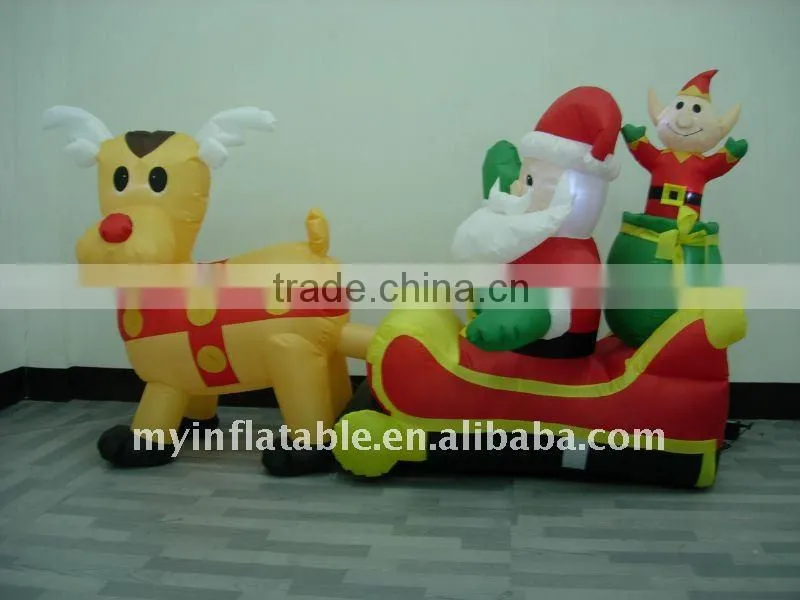 christmas santa in sleigh