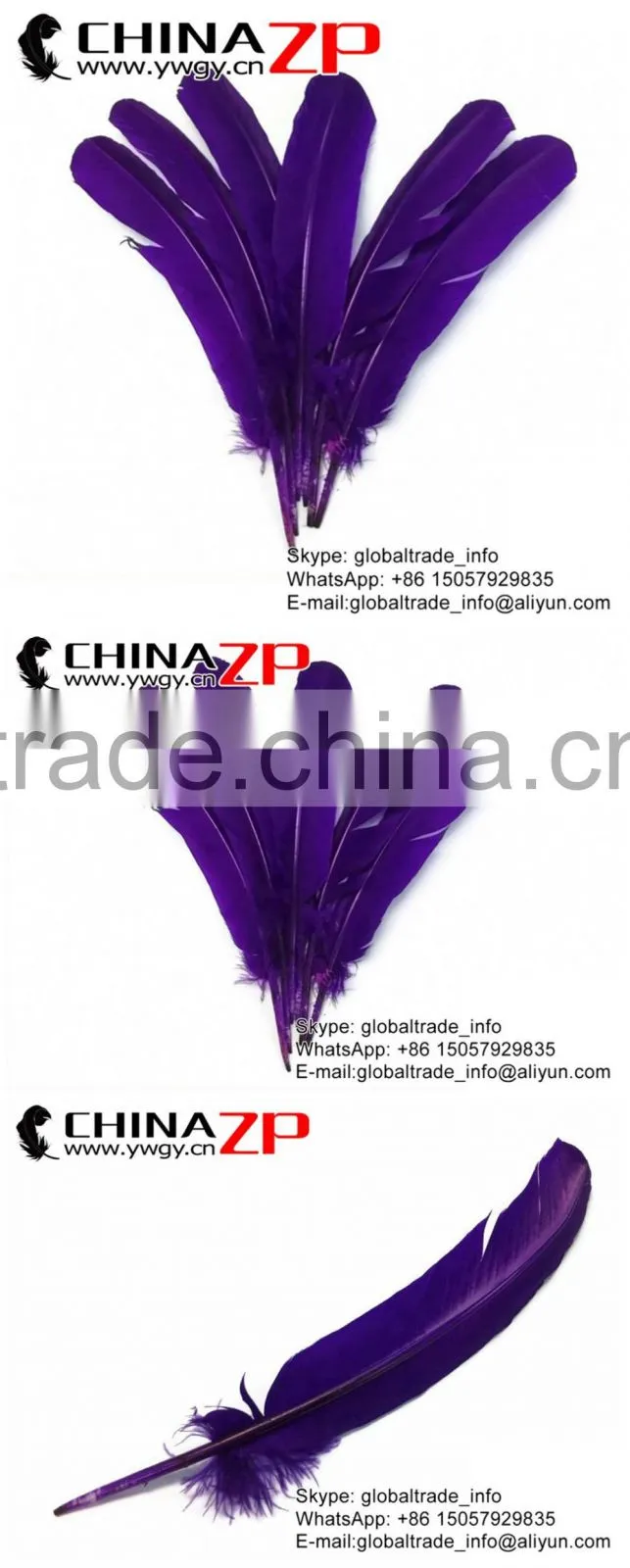 CHINAZP Crafts Factory Cheap Price Dyed Purple Solid Color Turkey Feather for Promotion
