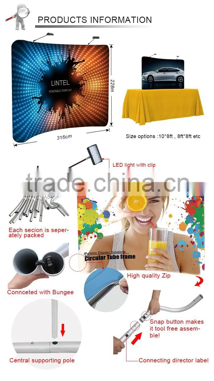 tool free assemble aluminum portable display wall