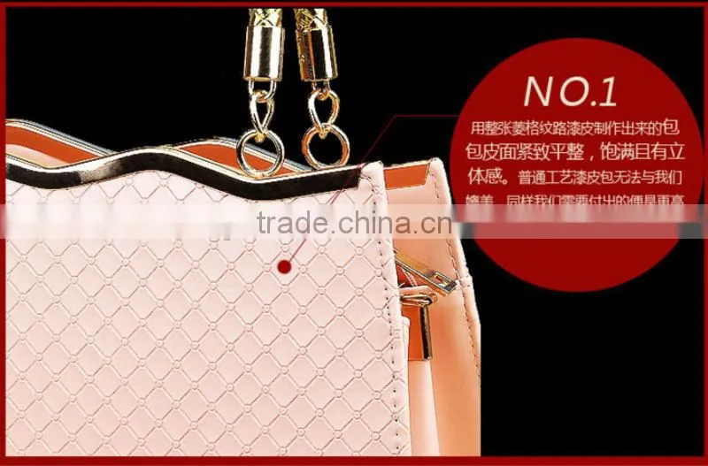 New fashion women PU handbag hard leather handbag