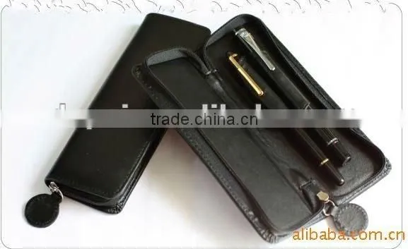 2012 business trip 100 pu leather cute pen bag