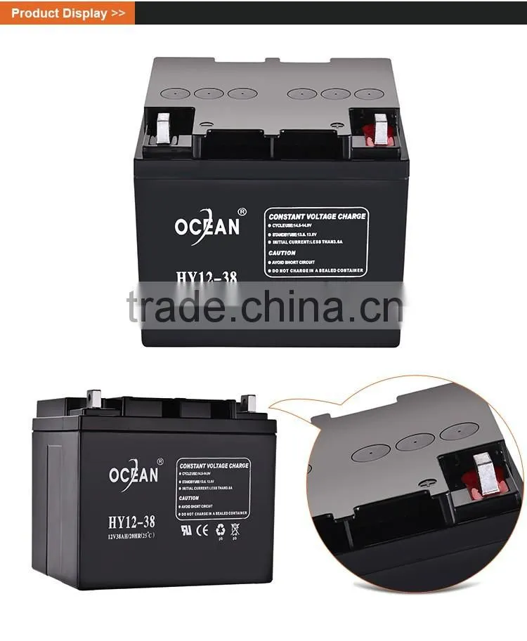Attractive design 12V best 38ah reliable 12v battery solar