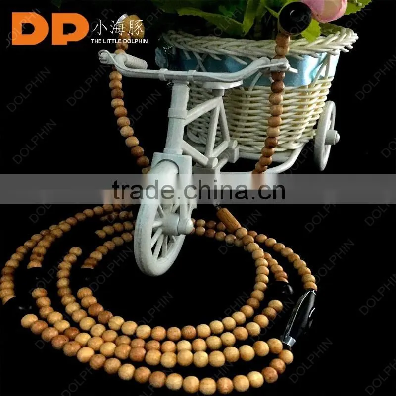 High Quality Unique Design Beads wooden earphones with Microphone Necklace Earphone Necklace Earphone