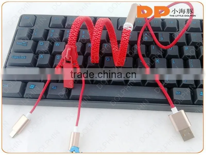 custom logo on usb cable speed charge date zipper cable for phone ,mp3mp4