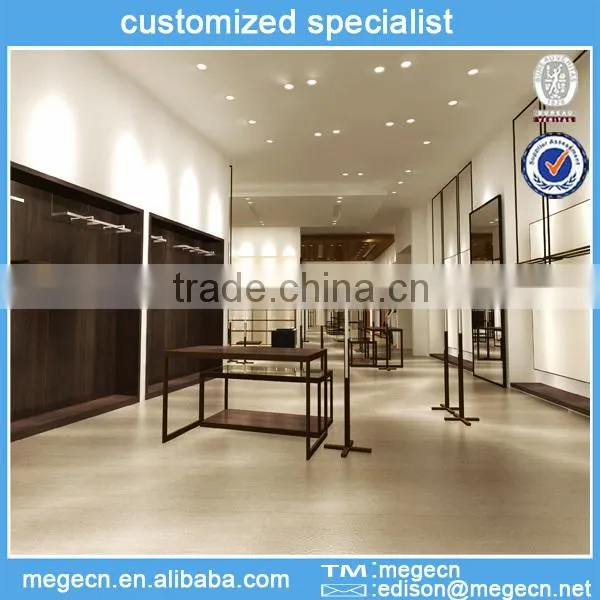garment store wood floor display cabinet