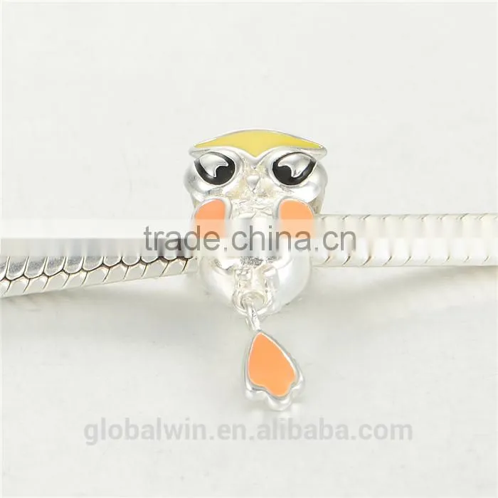 Owl Wholesale Engravable Charms European Charm Bracelet Necklace 100% Real 925 Sterling Silver S208 Aaa Cubic Zirconia