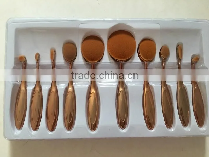 10pcs kinds of oval makeup brush set
