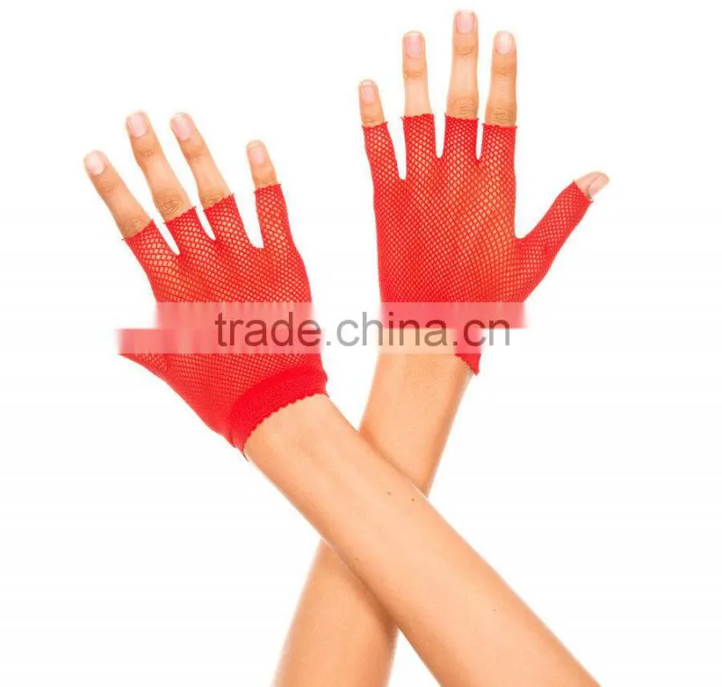 Wedding gloves white color knitted nylon lace gloves