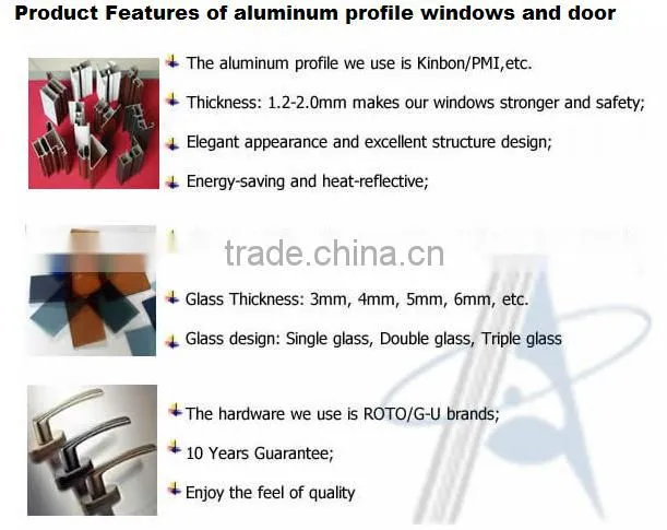 All kinds of double deck glass aluminum alloy wood grain finished windows
