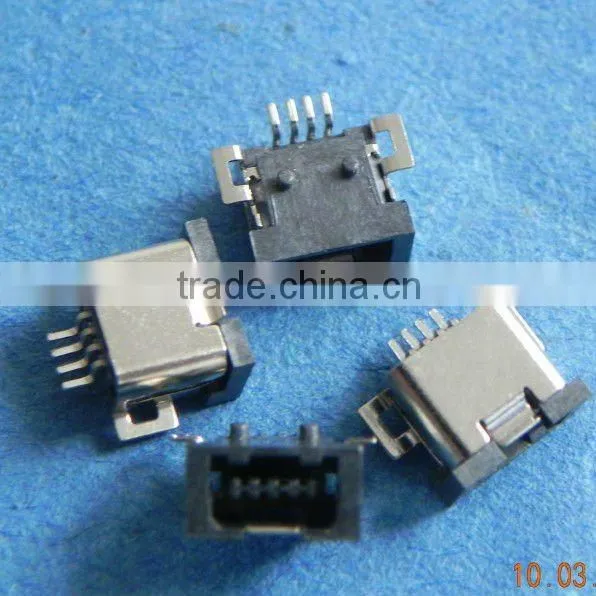 4pin female mini usb connector, micro female 4 pin connector socket
