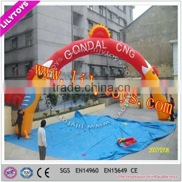 Lovely panda inflatable type garden park arch gate, EN-14960 pass potable arch