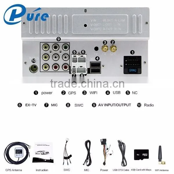 2016 new design automatic 800*480 6.2 inch capacitive touch screen 2 din car dvd player with Android5.1.1 system