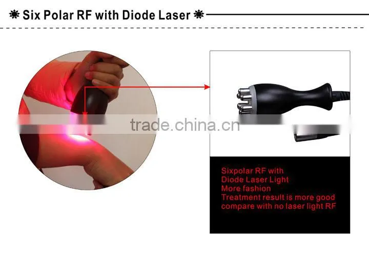 Two Vacuum Rollers+Six-polar RF+Infrared Laser+Valeshape Beauty Machine