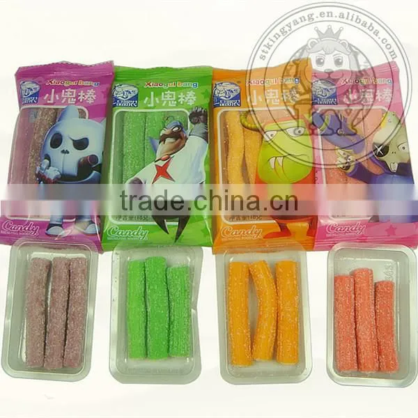 Short Center Filled Sour Powder Belt Stick Candy Sweet