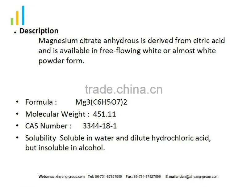 Pharmaceutical Intermediates Type Magnesium citrate sell
