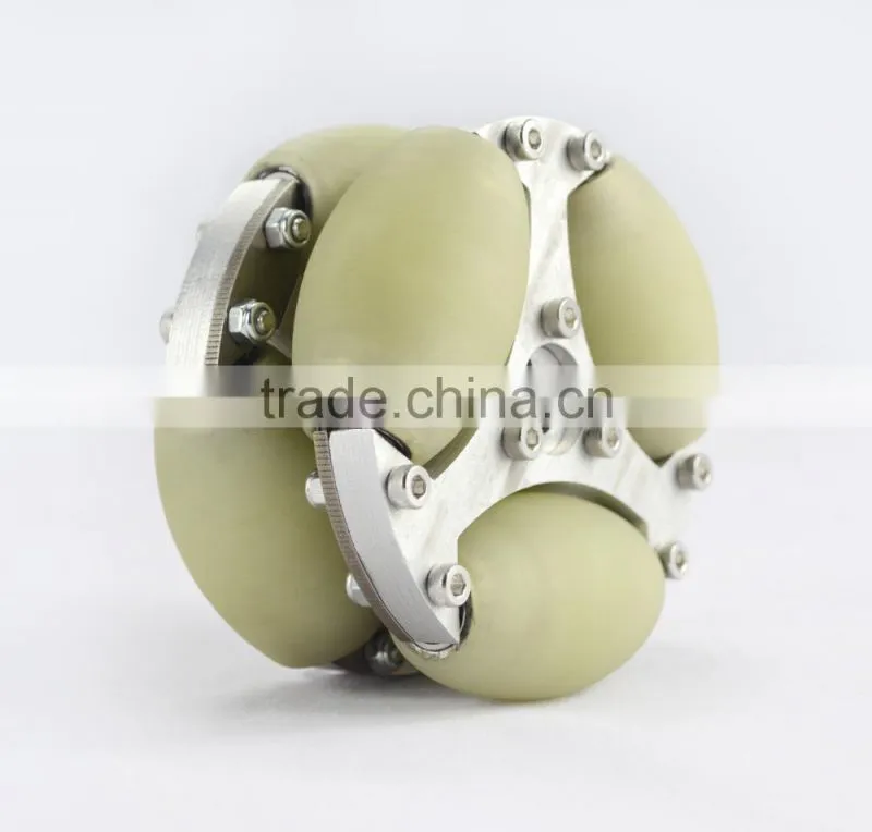 100mm Aluminum assemble robot Omni wheel with PU Roller 14182